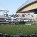 View from behind plate during a baseball game with text overlaying the image that says "My night with the Seattle Mariners."