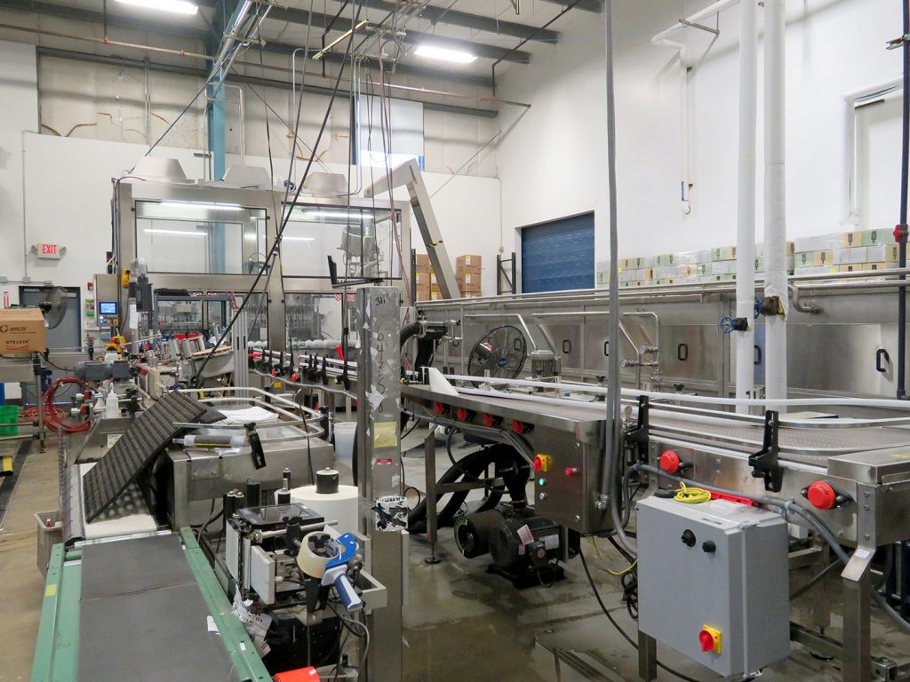 Overview of a packaging line at SakeOne.